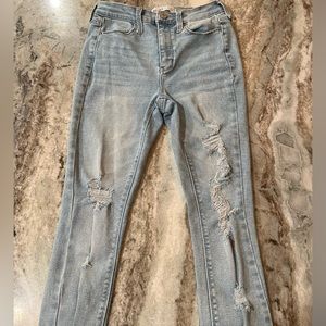 light blue jeans. ripped. size 3. mudd brand